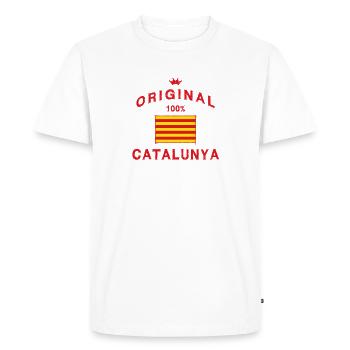 Catalonia Catalan Flag Flag - Men's Premium Organic T-Shirt - white - Front - Nico (187cm)