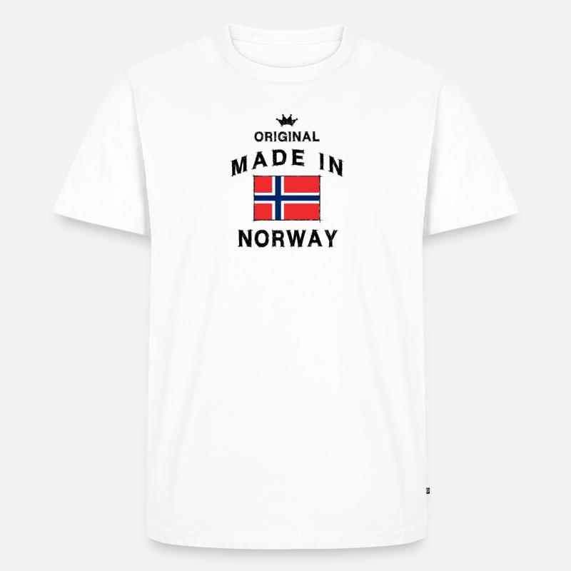 Drapeau norvégien drapeau drapeau - T-shirt Premium bio Homme - blanc