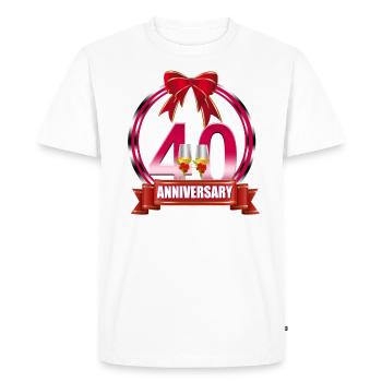 40e anniversaire de mariage Anniversaire de mariage Ruby - T-shirt Premium bio Homme - blanc - Devant - Nico (187cm)