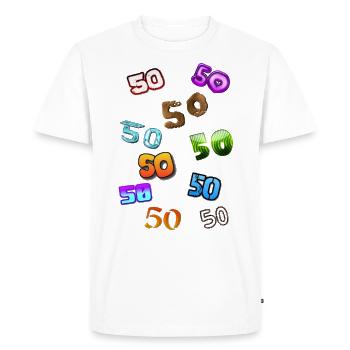 50th Birthday, 50th Birthday, 50th Birthday - Men's Premium Organic T-Shirt - white - Front - Nico (187cm)