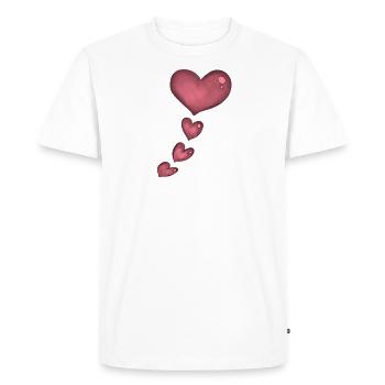 pink heart - Men's Premium Organic T-Shirt - white - Front - Nico (187cm)