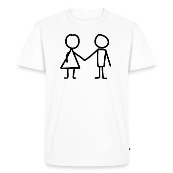 Amour amour amour - T-shirt Premium bio Homme - blanc - Devant - Nico (187cm)