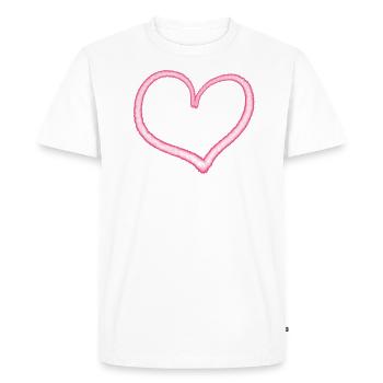 coeur rose - T-shirt Premium bio Homme - blanc - Devant - Nico (187cm)