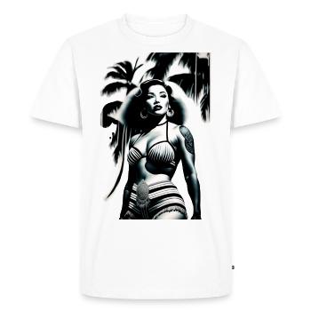 Hula Babe Black&White au design rétro - T-shirt Premium bio Homme - blanc - Devant - Nico (187cm)