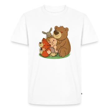 petite fille avec des petits amis animaux - T-shirt Premium bio Homme - blanc - Devant - Nico (187cm)