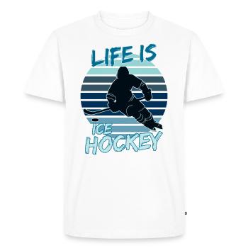 Life is hockey - Men's Premium Organic T-Shirt - white - Front - Nico (187cm)