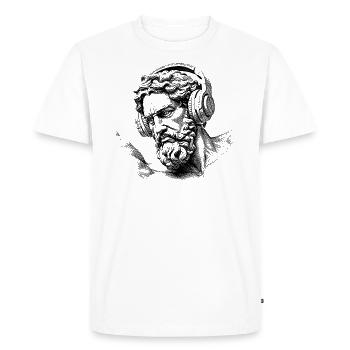 Zeus' T-Shirt: Divine Rhythm for Trendsetters - Men's Premium Organic T-Shirt - white - Front - Nico (187cm)