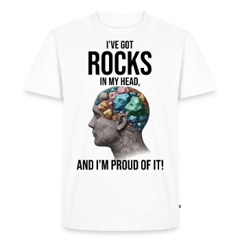 Collectionneur de roches Géologie Collecteur de fossiles - T-shirt Premium bio Homme - blanc - Devant - Nico (187cm)