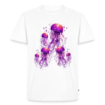Belle méduse violette - T-shirt Premium bio Homme - blanc - Devant - Nico (187cm)