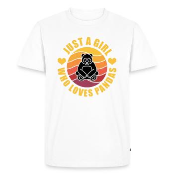 Juste une fille qui aime les pandas - T-shirt Premium bio Homme - blanc - Devant - Nico (187cm)