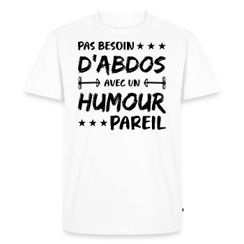 No need for abs with such a humorous body - Men's Premium Organic T-Shirt - white - Front - Nico (187cm)