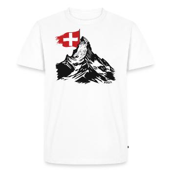 Horu - Cervin - Zermatt - T-Shirt - T-shirt Premium bio Homme - blanc - Devant - Nico (187cm)