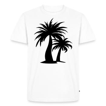 palm tree - Men's Premium Organic T-Shirt - white - Front - Nico (187cm)