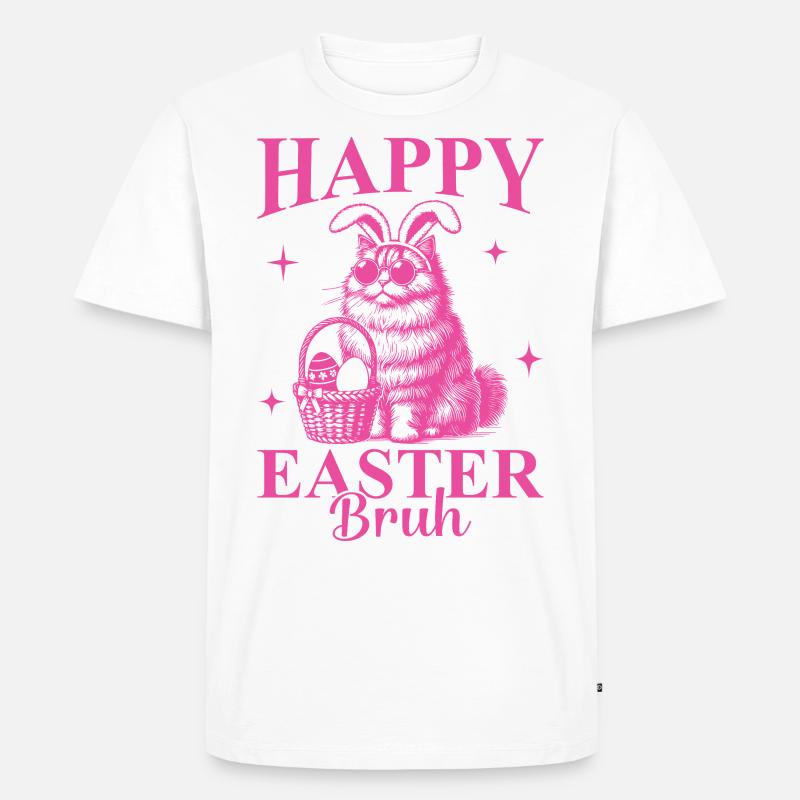 Happy Easter Bruh - Männer Premium Bio T-Shirt - Weiß