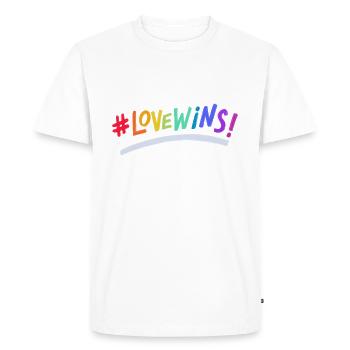 Love Wins Pride - Men's Premium Organic T-Shirt - white - Front - Nico (187cm)