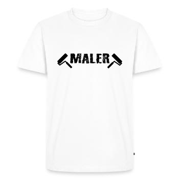 Painter - Men's Premium Organic T-Shirt - white - Front - Nico (187cm)