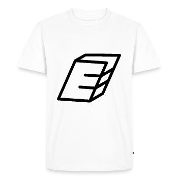 Lettre d’esquisse E - T-shirt Premium bio Homme - blanc - Devant - Nico (187cm)