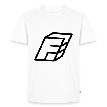 Lettre d’esquisse F - T-shirt Premium bio Homme - blanc - Devant - Nico (187cm)