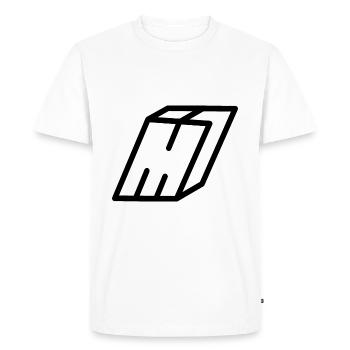 Lettre d’esquisse M - T-shirt Premium bio Homme - blanc - Devant - Nico (187cm)