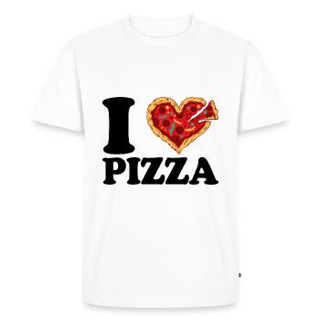 I Love Pizza - Men's Premium Organic T-Shirt - white - Front - Nico (187cm)