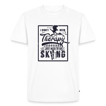 Ski Sports d’hiver Skis Neige Hiver - T-shirt Premium bio Homme - blanc - Devant - Nico (187cm)