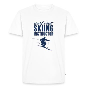 Ski Instructeur de ski Moniteur de Ski Coach Ski - T-shirt Premium bio Homme - blanc - Devant - Nico (187cm)
