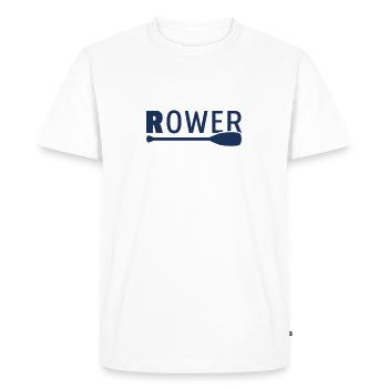 Rowing Rowing Rowing Rowing Rowing Boat Rowing - Men's Premium Organic T-Shirt - white - Front - Nico (187cm)