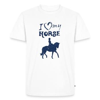 Cavalier - T-shirt Premium bio Homme - blanc - Devant - Nico (187cm)