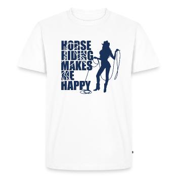 Cavalier - T-shirt Premium bio Homme - blanc - Devant - Nico (187cm)
