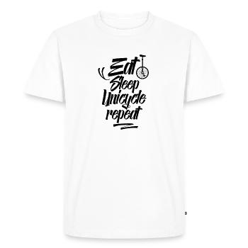 Monocycle Monocycle Monocycle Unicycling Unicycling - T-shirt Premium bio Homme - blanc - Devant - Nico (187cm)
