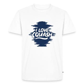 Joueur de squash de l’équipe Jeu de squash raquette squash - T-shirt Premium bio Homme - blanc - Devant - Nico (187cm)