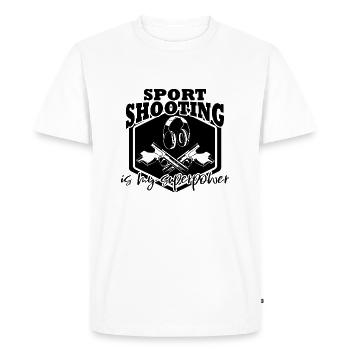 Tir sportif - T-shirt Premium bio Homme - blanc - Devant - Nico (187cm)