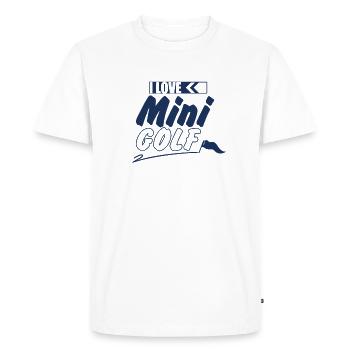 Minigolf Minigolf Minigolf Golf golfeur -golf - T-shirt Premium bio Homme - blanc - Devant - Nico (187cm)