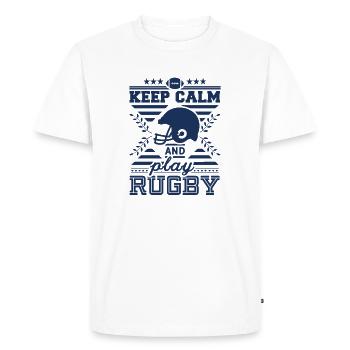 Rugby - T-shirt Premium bio Homme - blanc - Devant - Nico (187cm)