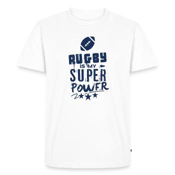 Match de rugby joueur de rugby Équipe de rugby rugby - T-shirt Premium bio Homme - blanc - Devant - Nico (187cm)