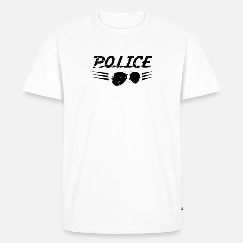 Polizei Polizei Polizei Polizei - Männer Premium Bio T-Shirt - Weiß