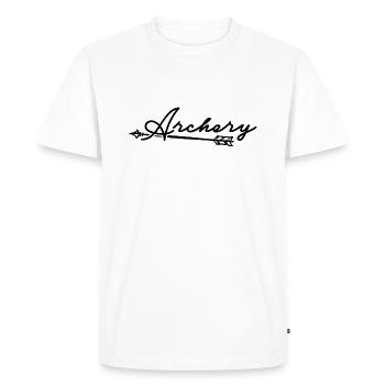 Tir à l’arc Arc Arc Archer Tir - T-shirt Premium bio Homme - blanc - Devant - Nico (187cm)