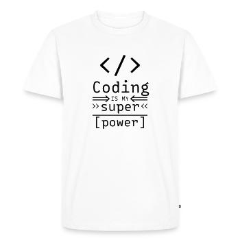 Coding Informatique Software Coder programmeur - T-shirt Premium bio Homme - blanc - Devant - Nico (187cm)