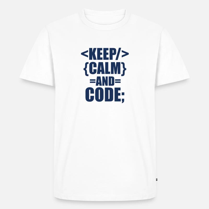 Coding - Männer Premium Bio T-Shirt - Weiß