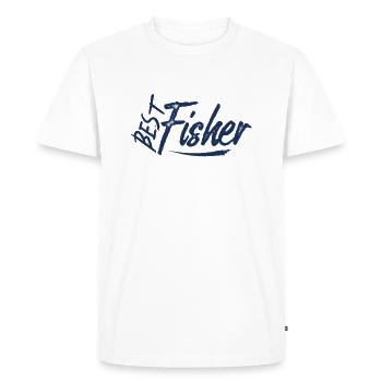 Pêche pêche - T-shirt Premium bio Homme - blanc - Devant - Nico (187cm)