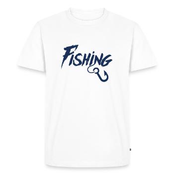 Pêche pêche en haute mer pêche pêche - T-shirt Premium bio Homme - blanc - Devant - Nico (187cm)