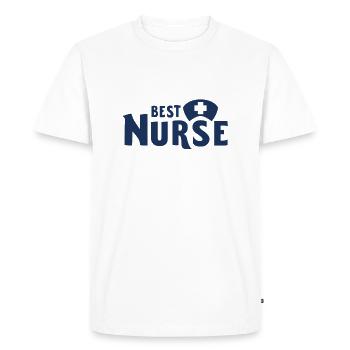 Infirmière infirmière - T-shirt Premium bio Homme - blanc - Devant - Nico (187cm)