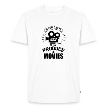 Filmer la vidéo - T-shirt Premium bio Homme - blanc - Devant - Nico (187cm)