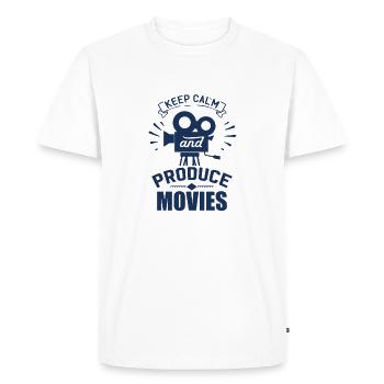 Films Production Cinéaste Producteur de films Réalisation - T-shirt Premium bio Homme - blanc - Devant - Nico (187cm)