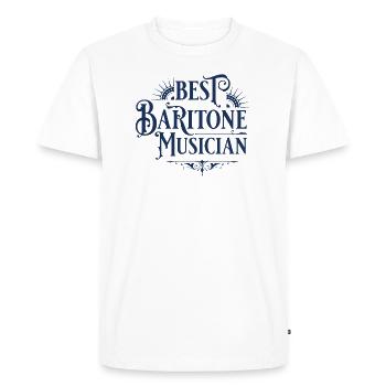 Musicien Baryton Baryton Instrument - T-shirt Premium bio Homme - blanc - Devant - Nico (187cm)