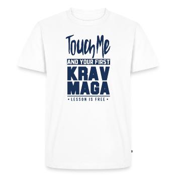 Krav Maga - Men's Premium Organic T-Shirt - white - Front - Nico (187cm)
