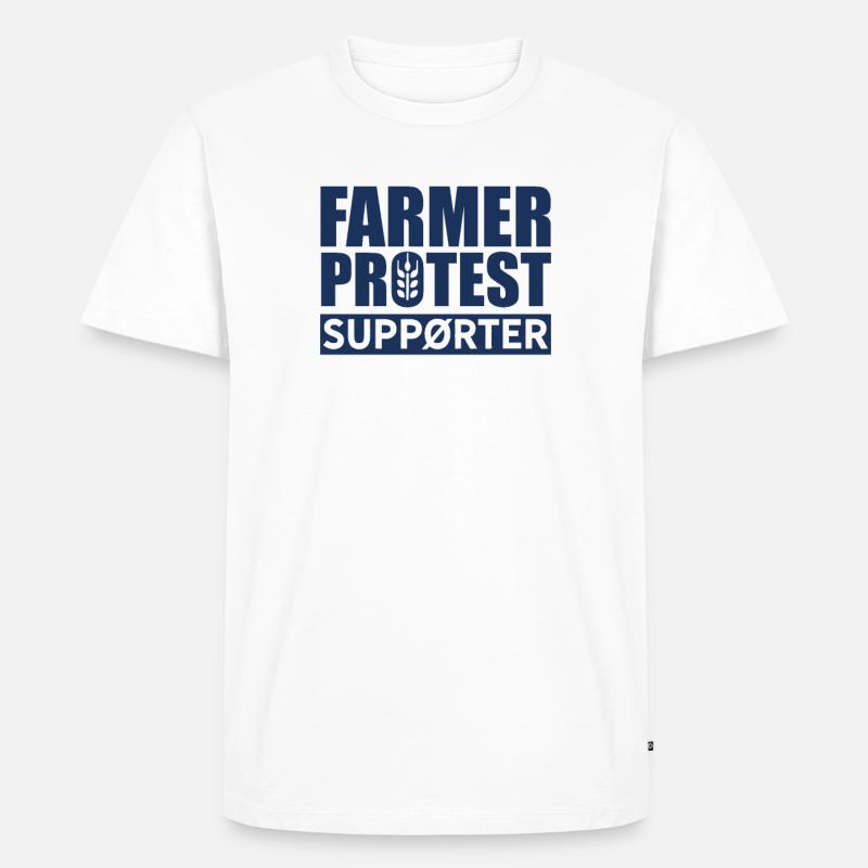 Bauernprotest - Männer Premium Bio T-Shirt - Weiß