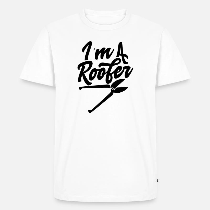Ich bin Dachdecker - Männer Premium Bio T-Shirt - Weiß