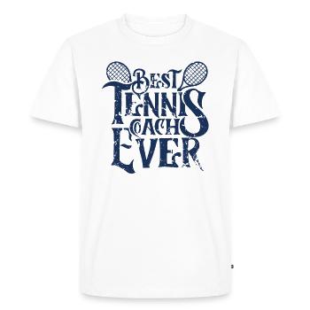 Entraîneur de tennis instructeur de tennis - T-shirt Premium bio Homme - blanc - Devant - Nico (187cm)