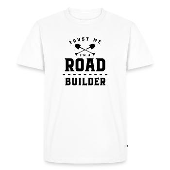 Road construction asphalt team road builders construction workers - Men's Premium Organic T-Shirt - white - Front - Nico (187cm)